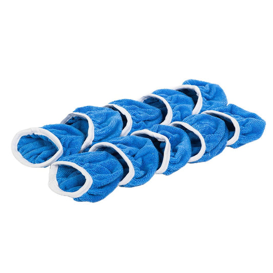 LLDI Polisher Buffing Pads Bonnet Cover Light Blue 10pcs 5-6Inch Microfiber