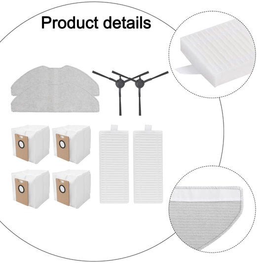Tapo Vacuum Replacement Side Brush Kit For Rv30 Max/Rv30 Max Plus/Rv20 Max/Rv20 Max Plus - Includes 2 Brushes 2 Filters 2 Mop Cloths & 4 Dust Bags