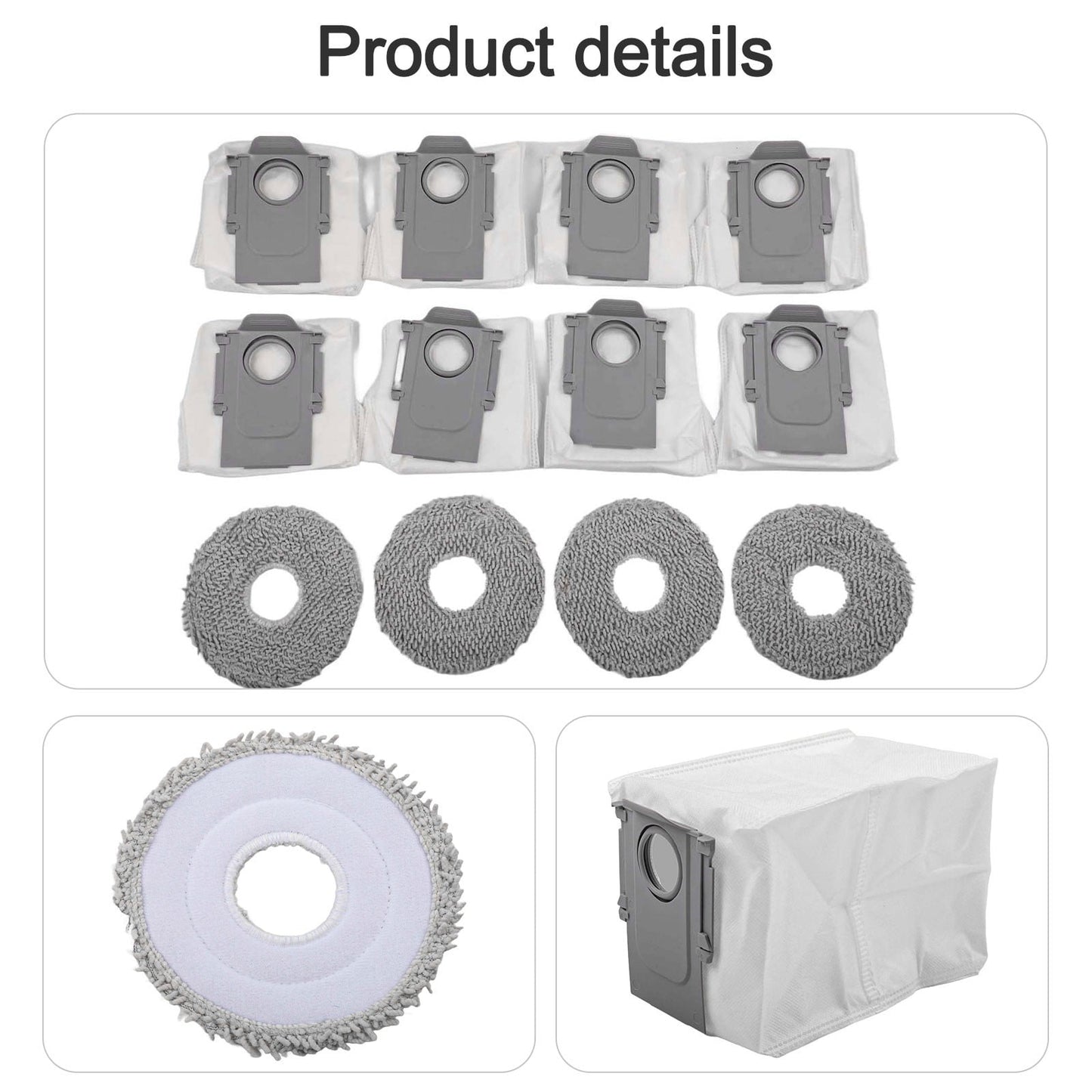 Mop Cloth Dust Bags For QV 35A / QR 798 / QR 598 Robot Vacuums Part Accessory Home Appliance Parts Household Merchandises