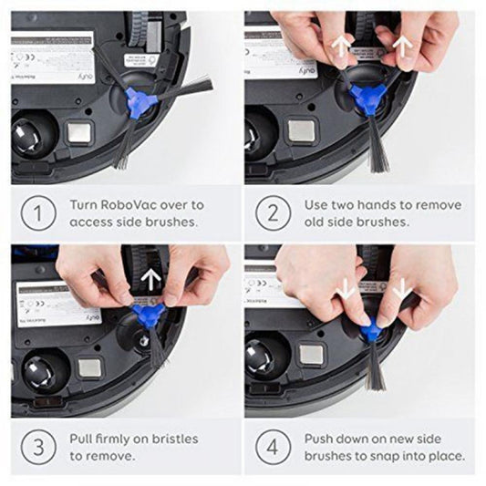 8Pcs Replacement Parts Compatible with Robot Vacuum Cleaner RoboVac 11S, 12, 15T, 15C, 25C, 30, 30C Slim Carpet Sweeper Filter Side Spin Brushes & Main Roller Brush Attachment.