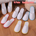 10Pairs Spa Hotel Guest Soft Slippers Closed Toe Disposable Travel Slipper.
