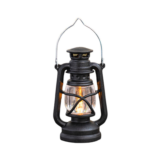 Vintage LED Hurricane Lantern, Warm White Battery Operated Lantern, Antique Metal Hanging Lantern with Dimmer Switch, 2024 New 150 Lumen for Indoor or Outdoor Usage Black