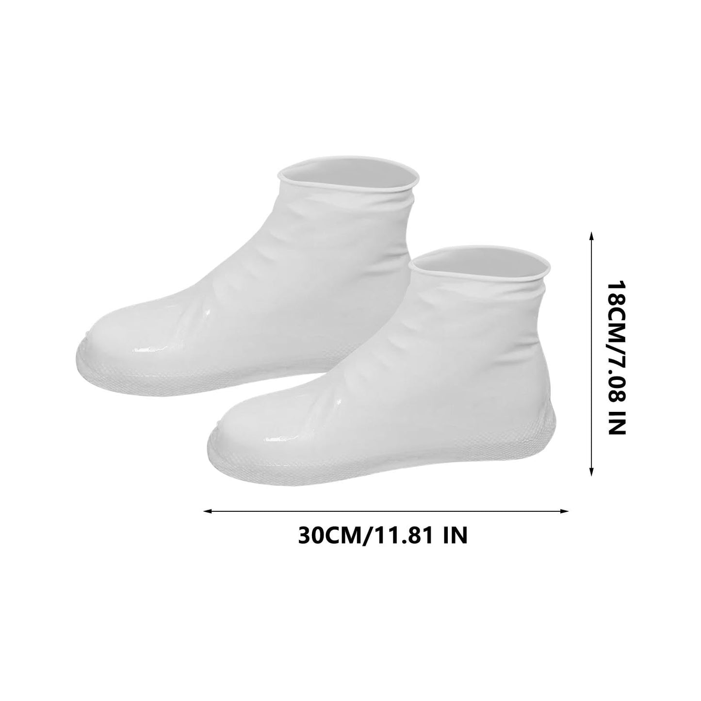 Waterproof Shoe Covers Upgraded,Rain Shoe Covers Reusable Silicone Non Slip Shoe Covers for Outdoor,Rain Shoe Covers for Women and Men, Thickened Wear Rainproof And Waterproof Shoe Cover White