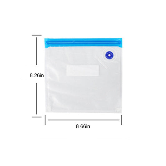 10-Pack Reusable Vacuum Food Storage Bags - BPA-Free, Various Sizes, Double Zipper Seal, Easy-to-Use Vacuum Sealer Bags for Food, Pet Treats & Small Items - Clear, Space-Saving, Freshness Preservation Clear