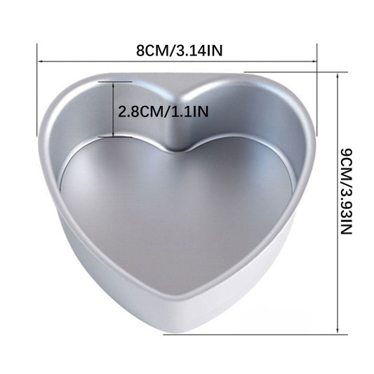 8 Inch Heart Cake Pan - 3D Aluminum Tin Bakeware Cake Decorating Wedding, Birthday Party, heart-shaped cake tin, Heart Shaped Live Bottom Cake Mould Shaped Chiffon Baking Mould A