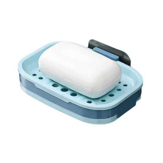 Shower Soap Dish with Suction Cups, Wall-Mounted Bathroom Organizer for Bar Soap, Waterproof Kitchen Soap Holder with Drainage Holes Blue 5.12x3.35x0.787'' Pink