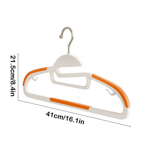 Clothes Hangers Plastic, Sweater Hanger with 360° Swivel Hook, No Slip Hangers Wind Proof, Hanger Space-Saving, No Shoulder Bump Hangers Orange