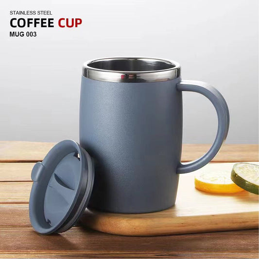 17oz Double Wall Insulated Desk Mug with Lid and Handle, Stainless steel Reusable Cup, Spill-Proof, Microwave & Dishwasher Safe, Wide Mouth, Cup Holder Friendly (Blue) 3.42x5.11 3.42" x 5.11" Red