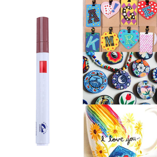 12-Color Oil-Based Paint Pens,Permanent Paint Markers with Quick-Dry & Waterproof Formula, for Rock, Glass, Fabric, Ceramic, Wood, Metal, Mug, Plastic & Stone,Art & Craft Supplies,(G) H