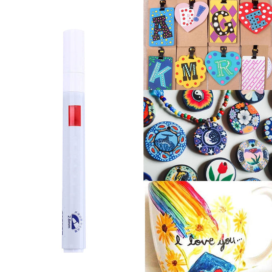 12-Color Oil-Based Paint Pens,Permanent Paint Markers with Quick-Dry & Waterproof Formula, for Rock, Glass, Fabric, Ceramic, Wood, Metal, Mug, Plastic & Stone,Art & Craft Supplies,(G) I