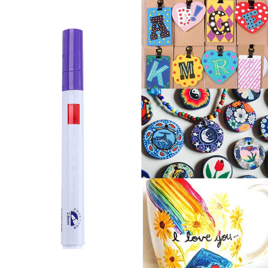 12-Color Oil-Based Paint Pens,Permanent Paint Markers with Quick-Dry & Waterproof Formula, for Rock, Glass, Fabric, Ceramic, Wood, Metal, Mug, Plastic & Stone,Art & Craft Supplies,(G) Other