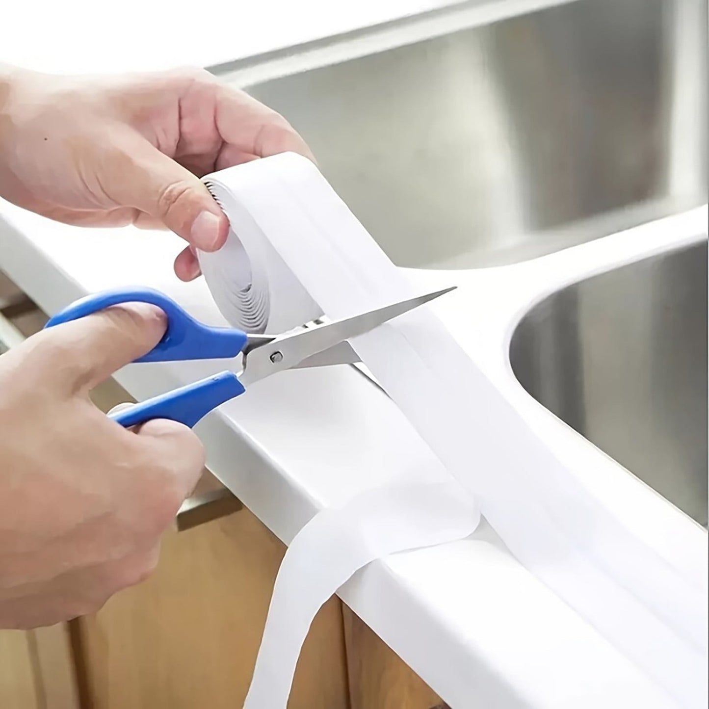 Self-Adhesive Kitchen Sink Bathtub Sealing Tape Sink Sealing Strip, Bathtub Seam Tape, Self-Adhesive Waterproof Tape, Bathroom Toilet Sealer, Countertop Sealing Stickers, Seam Tape(White) White