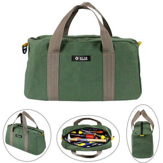 1 Pack Tool Bag for Men with Waterproof Hard Bottom,Mechanics Tool Bag,Heavy Duty Tool Bag Wide Mouth Tote for Various Instrument, Electrician Carpenter Mechanic,3 Sizes Available,Green(16 inch) 14 inch