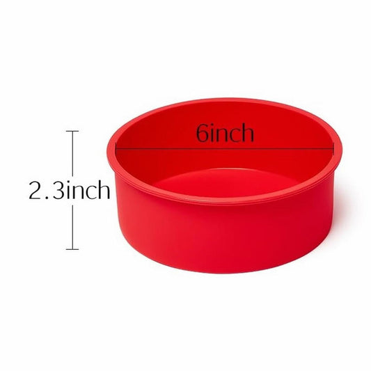 Round Silicone Cake Molds, 6-Inch Nonstick & Quick Release for Layer, Smash & Cheese Cakes, Suitable for Oven and Microwave (Pink/1 Pcs) 6.0x2.3 6.0" x 2.3" Pink