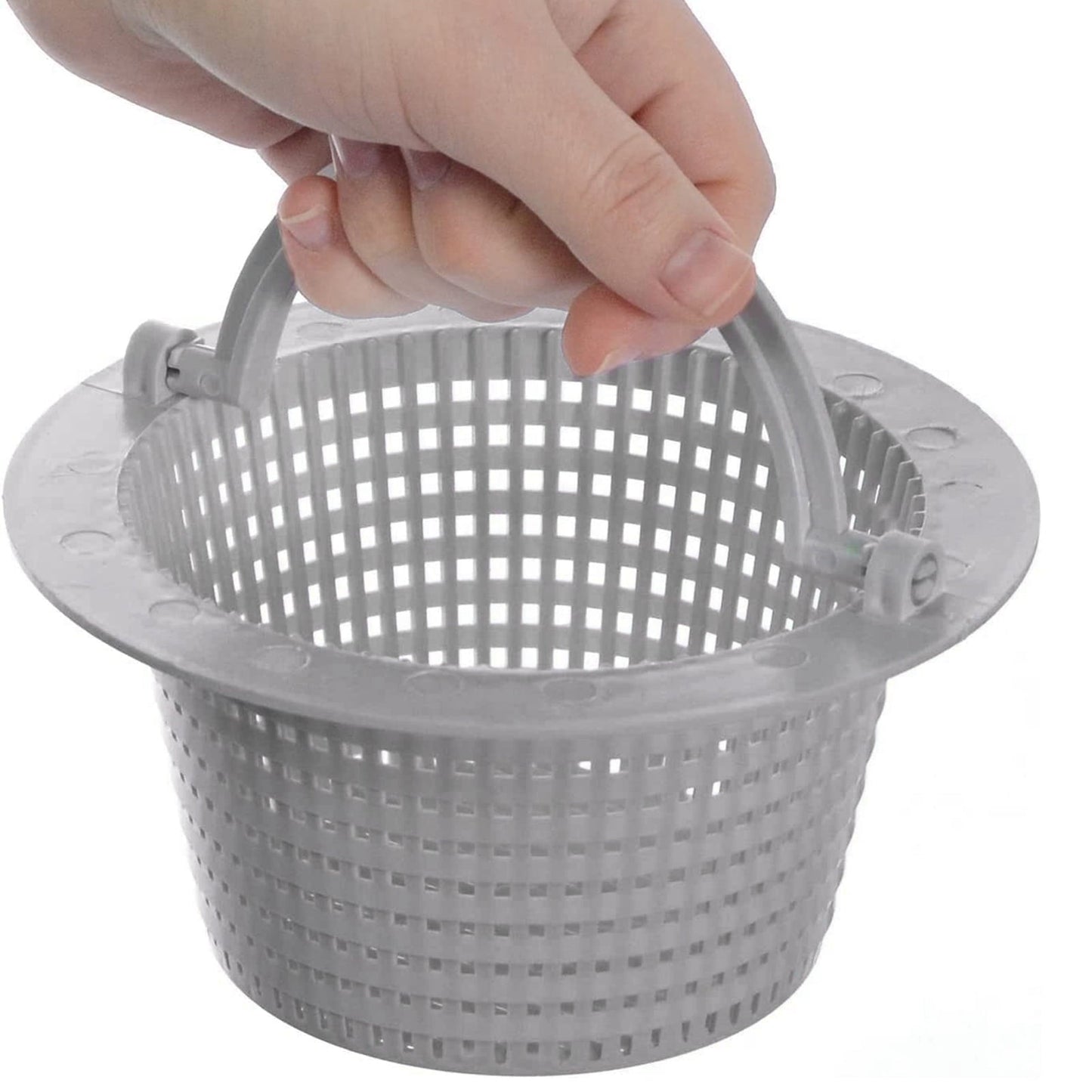 Above Ground Pool Thru-Wall Skimmer Basket with Handles, Swimming Pool Replacement Basket, Standard Small Thru-Wall Size - Skim Remove Debris, Cleanout Leaves, 1 Pcs, 6.3x3.15 6.3" x 3.15" White