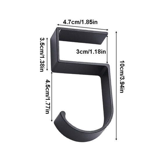 Purse Hook for Table, Heavy Duty Alloy Desk Bag Mount Hanger, Multi-Purpose Handbag Holder for Desktop Organizer Backpacks Headphones Keys Umbrellas Water Bottles Hanging, 1 Pack, 1.85x3.94 1.85" x 3.94" Black