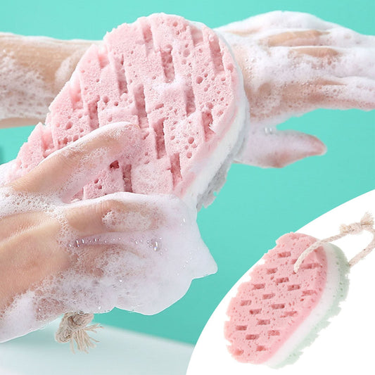 Cleansing loofah Bath Sponge, Magic Exfoliating Bath Sponge, Shower deep exfoliating Sponge, Rich Foam Bath Sponge, 3-Pack Large Size, 5.9x3.54x1.96 5.9" x 3.54" x 1.96" Pink