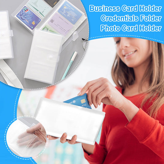 1 Pcs PP Professional Business Card Holder Organizer Book,Portable Business Card Binder- 120 Card Capacity Premium PP Folder with hard Cover, Name Card Credit Cards Binder for Men/Women(cat) Clear