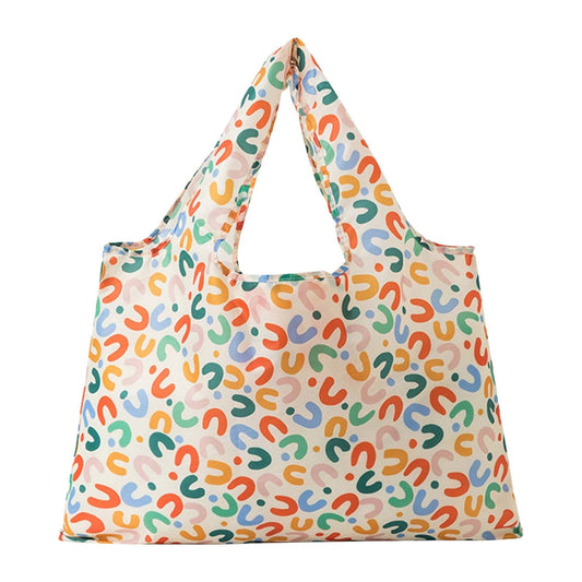 2025 New Foldable Shopping Bag,Women Reusable Tote for Groceries,Washable Shopping Long Handles Fold-Up Pouch Heavy Duty Bulk,Lightweight Eco-Friendly Compact Bag for Travel Market Daily Use Storage E