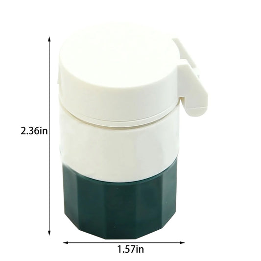 3-in-1 Pill Crusher and Pill Cutter with Storage Compartment for Tablets, Pill Grinder Fine Powder, Pill Cutter Splitter for Small or Large Pills, 1.57x2.36 1.57" x 2.36" Green