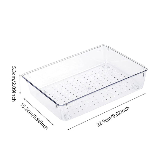Rectangular Empty torage Box, Plastic Pencil Case, Clear Storage Container for Pencil,Crayon,Sticker,Cosmetics, 1 Pcs, 5.24x2.44x0.98 9.02" x 5.98" x 2.09" Purple