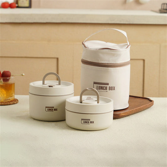 Home Portable Insulated Bento Lunch Box Set for Adult, 4Sizes Vacuum lunch box, to Keep Food Warm or Cool, Thermal Food Containers for Fruits and Sauces, Durable and Leak-Proof(Brown,4.5x4.5x3.6") Beige