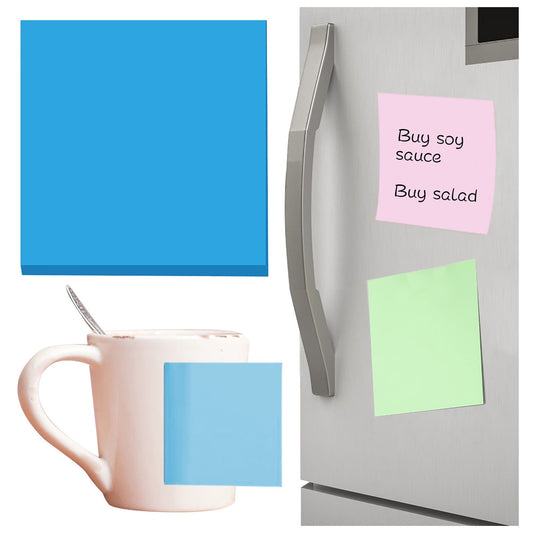 1 Pack Premium Multi-Use Sticky Notes 3x3 in Post Bright Stickies Colorful Super Sticking Power Memo Pads, Strong Adhesive, 100 Sheets/pad, Super Sticking Power Memo Pads(light blue,3x3") Blue