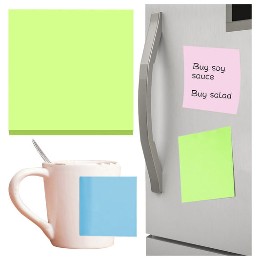 1 Pack Premium Multi-Use Sticky Notes 3x3 in Post Bright Stickies Colorful Super Sticking Power Memo Pads, Strong Adhesive, 100 Sheets/pad, Super Sticking Power Memo Pads(light blue,3x3") Fluorescent Green
