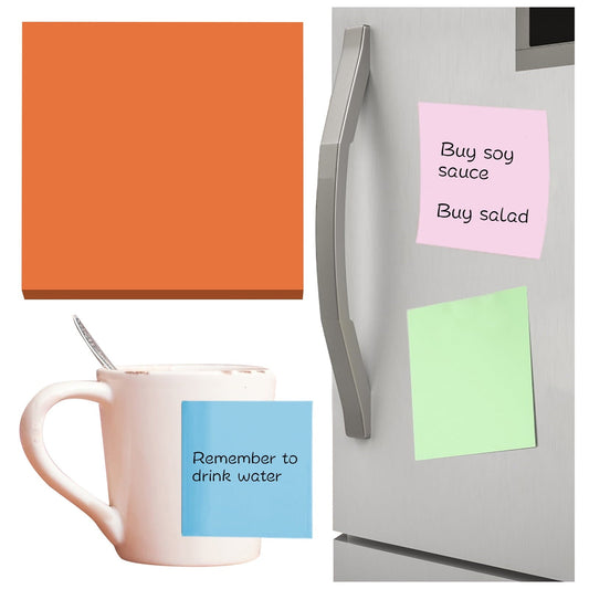 1 Pack Premium Multi-Use Sticky Notes 3x3 in Post Bright Stickies Colorful Super Sticking Power Memo Pads, Strong Adhesive, 100 Sheets/pad, Super Sticking Power Memo Pads(light blue,3x3") Orange