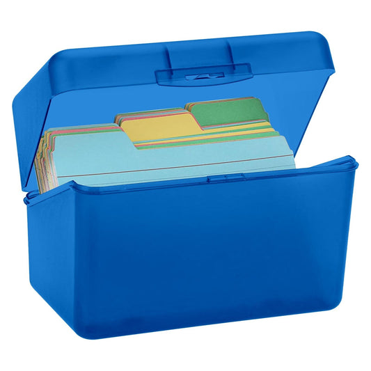 1Pc Index Card Holder,Index Card File with Flip Top,Plastic Card Holders,Note Flash Card Organizer Case,Index Card Holder,Photo Boxes Storage,Notecard Recipe,Holds Ideal for Filing Cards(Red) Blue