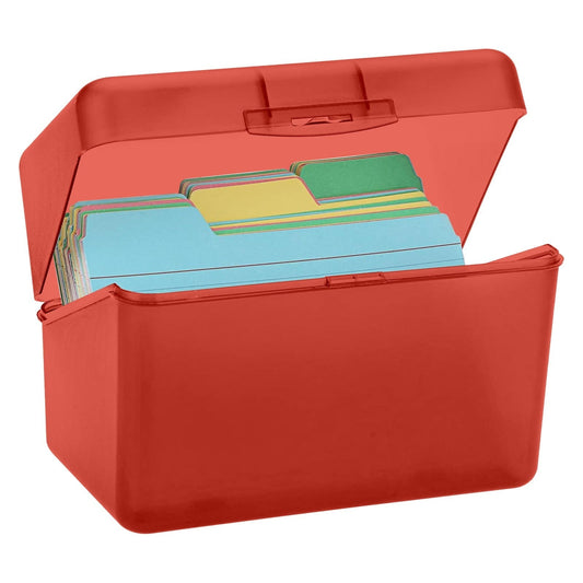 1Pc Index Card Holder,Index Card File with Flip Top,Plastic Card Holders,Note Flash Card Organizer Case,Index Card Holder,Photo Boxes Storage,Notecard Recipe,Holds Ideal for Filing Cards(Red) Red