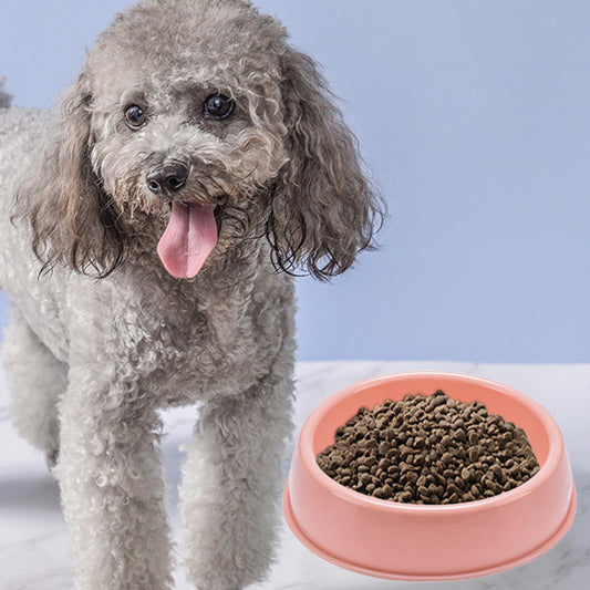Plastic Dog Bowl,Non Slip Candy Color Plastic Pet Food Bowl,Shallow Cat Food Dish ,Reusable Pet Food And Water Bowl,Puppy Cat Animal Feeding Bowls ,Pet Food Container Storage Easy To Clean 8.27" x 2.28" x 7.09" Pink