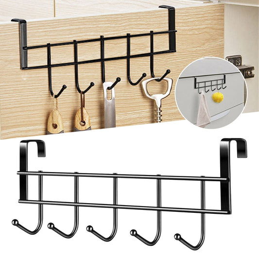 Over The Door Hooks, Door Hanger Hooks For Hanging ,Over The Door Towel Racks With 5 Coat Hook,Over The Door Towel Rack For Kitchen Bathroom Towel Holder Towels Hanger Rack Accessories,2.1 cm 3.2 cm