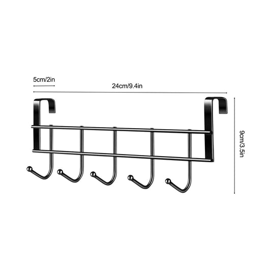 Over The Door Hooks, Door Hanger Hooks For Hanging ,Over The Door Towel Racks With 5 Coat Hook,Over The Door Towel Rack For Kitchen Bathroom Towel Holder Towels Hanger Rack Accessories,2.1 cm 5 cm