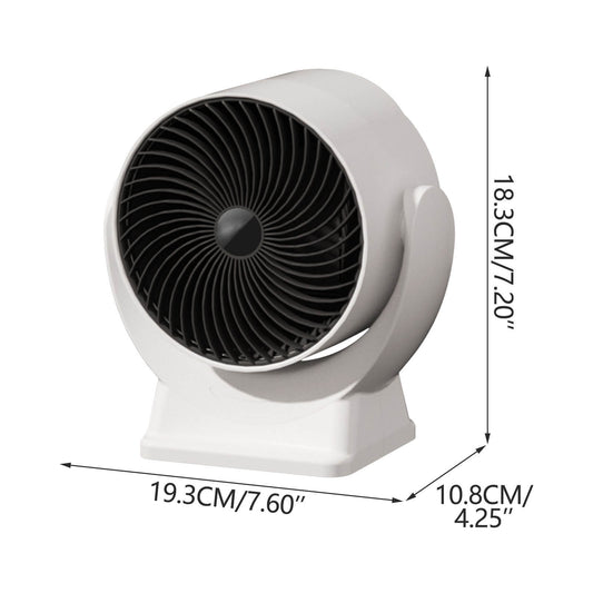 Space Heater,Mini Desk Heater for Office with 160° Lateral Auto Oscillation,3 Adjustable Gears,Tip-Over and Overheat Protection,Fast Heating,Small Ultra-Quiet Desktop Fan with USB Power White EU Standard