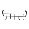 Over The Door Hooks For Hanging, Over The Door Hanger, Over The Door Organizer,Over The Door Towel Rack For Bathroom With 5 Coat Hooks, Bathroom Towel Holder Towels Hanger,Bedroom Door Hooks,(Black) Black-2PCS