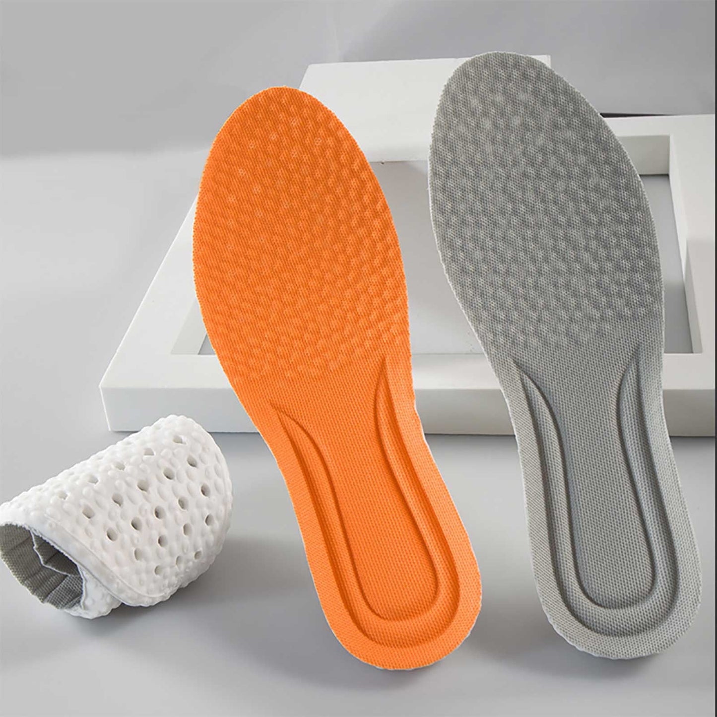 Steppers Insoles for Men Women, Massage Insole, Cloud Insole, Men's Comfortble Steppers Shoe Insoles Inserts, Memory Foam with Arch Surpport Insoles for Arch Pain,Advanced Sport Massaging Insoles Grey 37-38