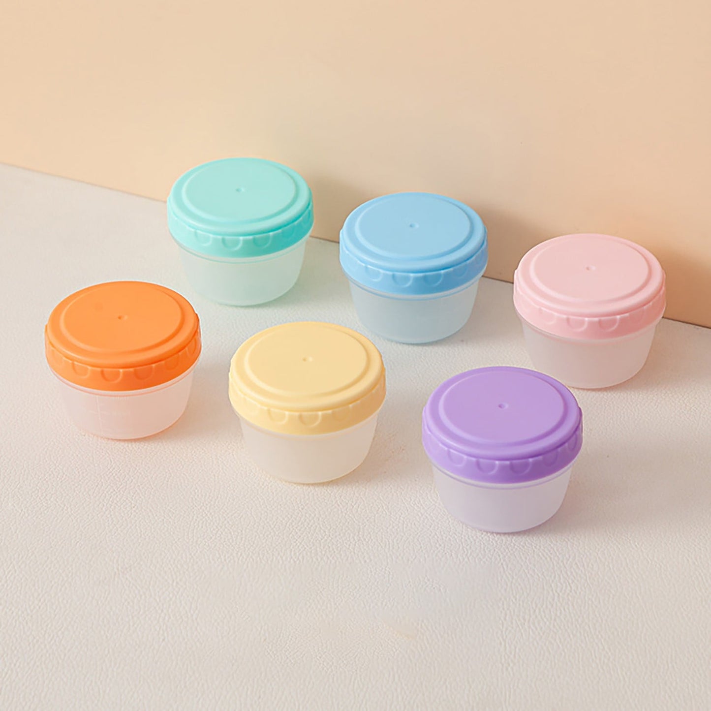 6Pcs 2Oz Small Containers With Lids,Reusable Plastic Storage Jars For Snack And Puree, Salad Dressing Container To Go, Storage Containers, Freezer Food Containers, Dishwasher Safe,Bpa Free 6PCS