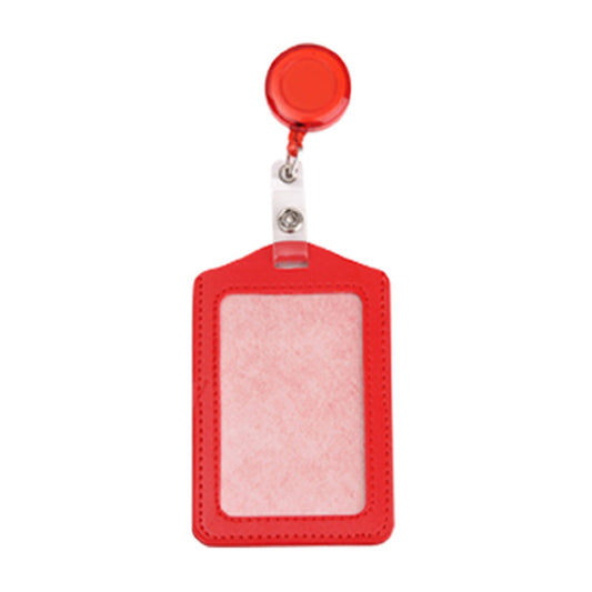 12 Sets Heavy Duty Badge Holders,Retractable Badge Reels Multicolor Name ID Card Holder,PU Leather Business Badge Holder Decorative with Clip for Nurses, Doctors(Z1-Green) Red