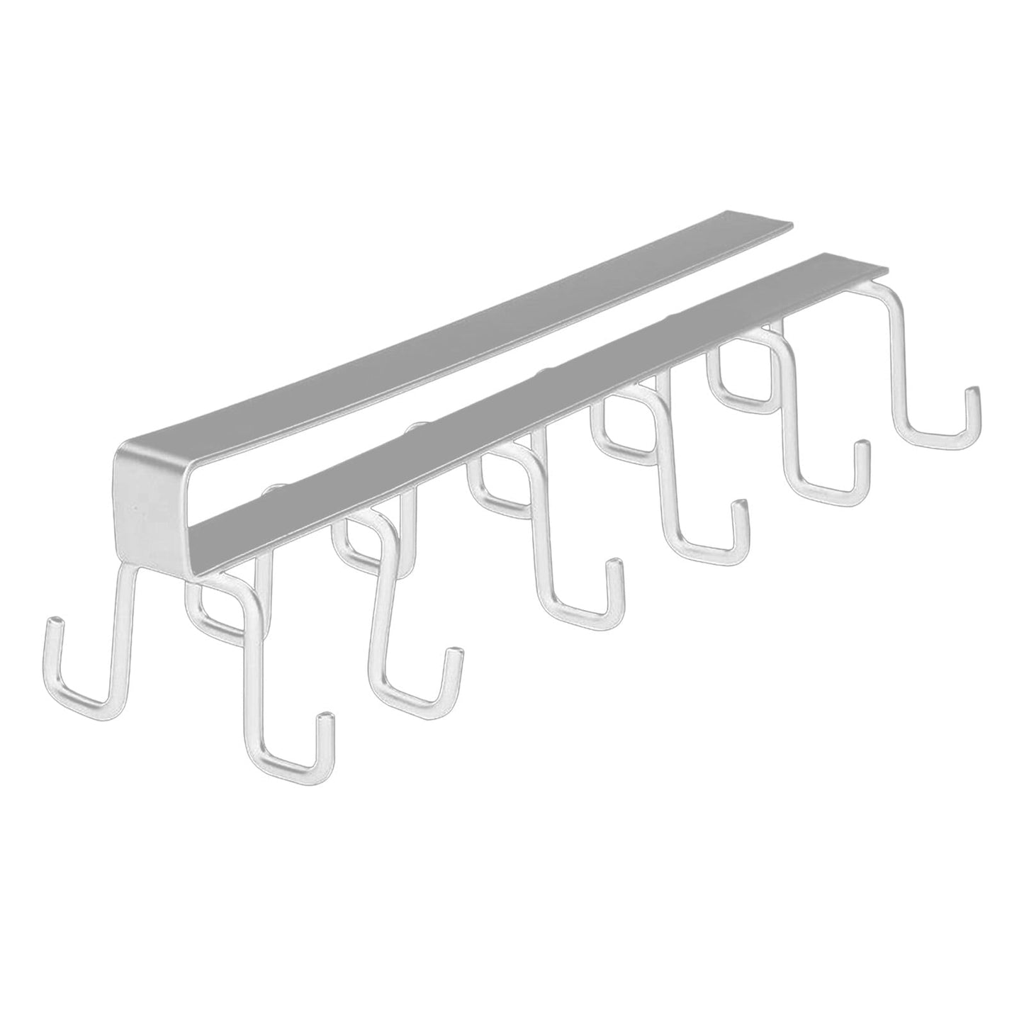 Under Cabinet Storage Mug Hooks, Under Cabinet Utensil Holder Hanger Hook, Double Sided Utensil Racks Coffee Mug Holder for Kitchen Storage, 12 Hooks, 10.03x3.15x2.75 10.03" x 3.15" x 2.75" Black
