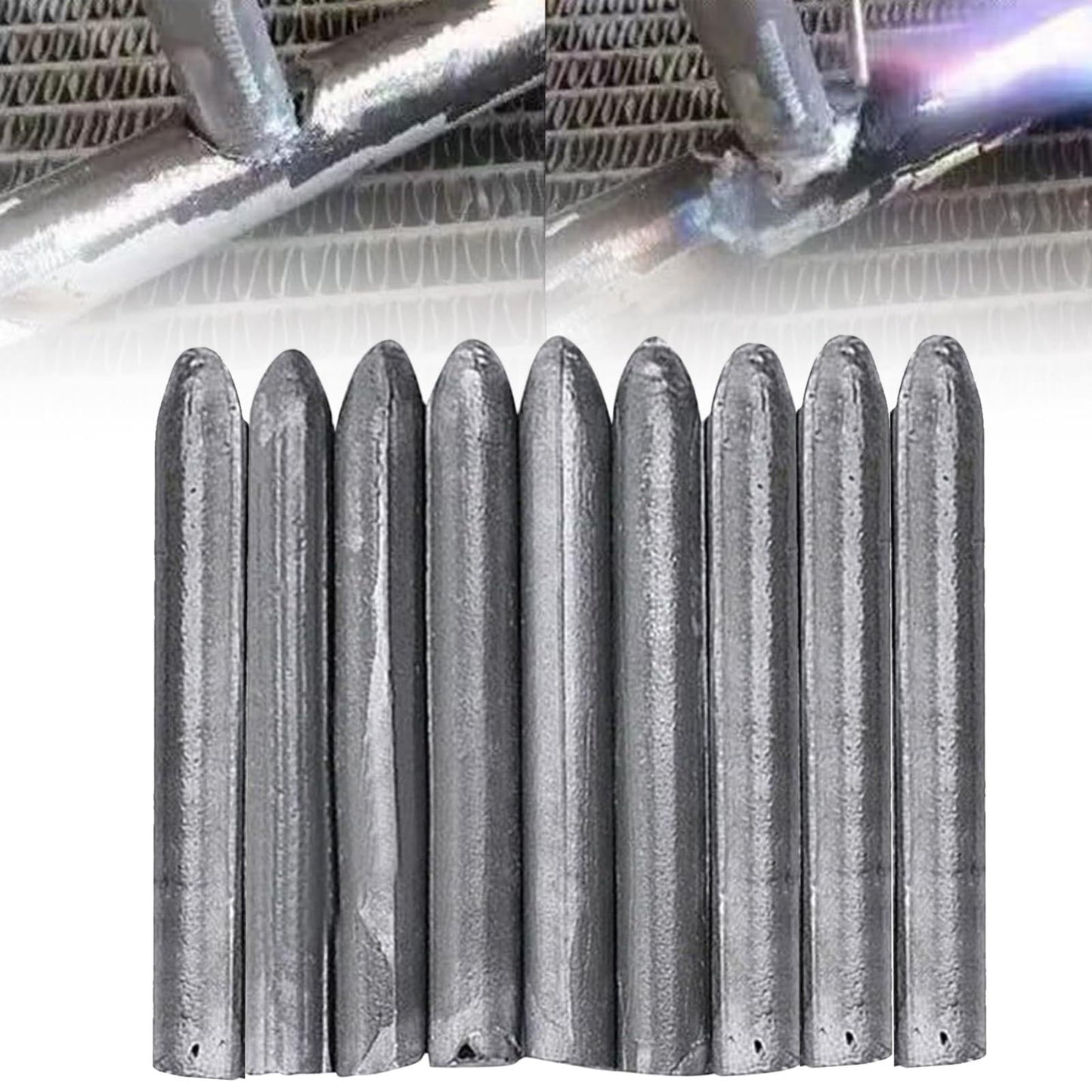Low Temperature Universal Welding Rods, Metal Welding Arc Equipment, Easy Melt Aluminum Rods, Arc Welding Equipment Welding Equipment and Accessories, 9 Pcs, 3.07 Inches 3.07" Silver*9
