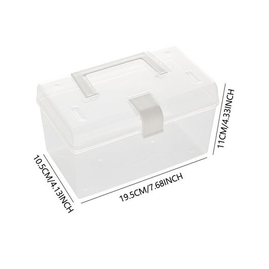 Plastic Storage Bins With Lid and Handle, Plastic Latch Storage Box, Stackable Storage Container, Small Plastic Storage Basket, Cute Organizer Box for Home, Office, 1 Pcs, 7.68x4.13x4.33 9.06" x 4.53" x 3.74" Clear