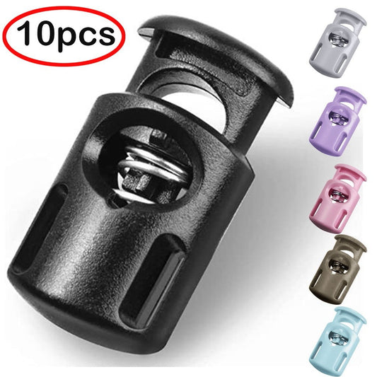 10 Pcs Cord Locks,Plastic Spring Cord Locks, Single Hole Toggle Drawstring Clip Stoppers,Fastener Slider Luggage Lanyard Stopper for Drawstrings, Paracord, Shoelaces, Bags, Clothing, and More(Pink) Purple