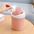 Mini Desk Trash Can with Swing Lid,Tiny Countertop Garbage Bin Portable Waste Basket for Desktop Home Office&Desktop Garbage Can Trash Waste Bin Basket Dustbin Container Home Car for Green Pink