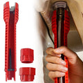 8 in 1 Multifunctional Sink Bathroom Wrench, Plumbing Installation Tool Household Water Pipe Faucet Washing Basin Corner Valve Sink Repair Removal Tool, 10.3 Inches 10.3" Red