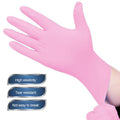 Nitrile Disposable Single Use Safety Gloves,Sustainable,Disposable Nitrile Gloves Food Grade Catering Kitchen Household Beauty Rubber Nitrile Gloves,(1 Box/50 Gloves) Pink