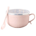 5.5'x3.74' Soup Mugs with Handles,Food Grade Heat-Resistant Bowl,Plastic Bowls Mugs with Handles for Coffee Cereal Snacks,Microwave and Dishwasher Safe Soup Cups for Cereal,Coffee,Travel(Pink) Pink