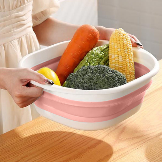 Foldable Massage Foot Bath Bucket with Retractable Design,Portable and Large Capacity for Home Use,Silicone Material with Anti-Slip Bottom,Heat Retention,Ideal for Relaxation and Spa. Pink