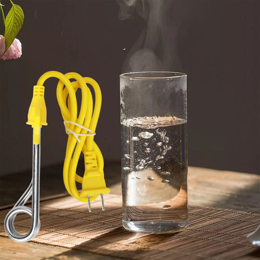Portable Electric Immersion Water Heater,600W Stainless Steel for Fast Boiling in Cups,Foldable Plug for Easy Storage and Travel,Energy Efficient for Office,Dorm,or Camping Use