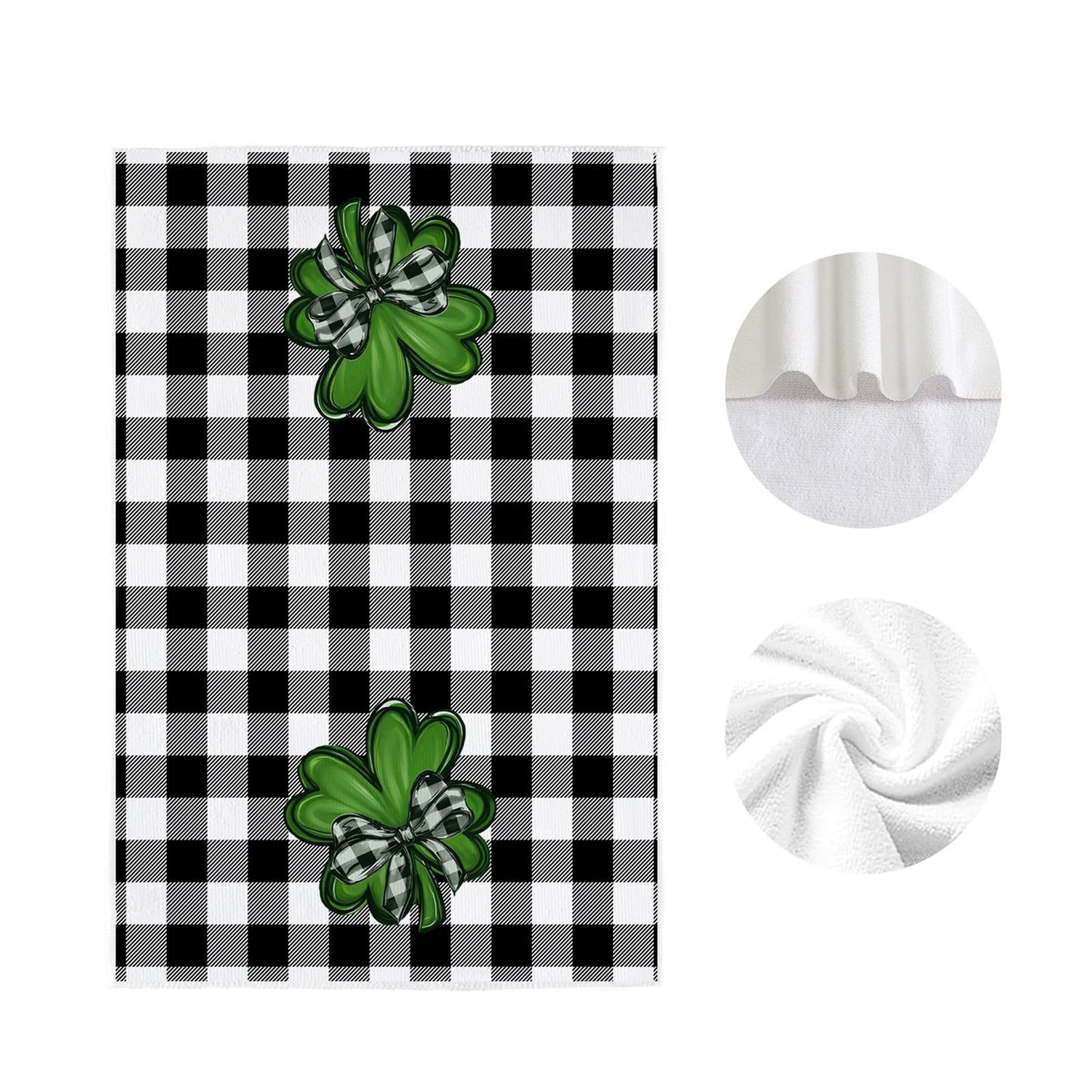 Shamrock Green Dish Towel,Set of 1 St.Patrick's Day Kitchen Towel,Bathroom Decorative Cloth for Irish Decoration Kitchen Bathroom Home Cooking Housewarming Gifts,15 x 24 Inch A